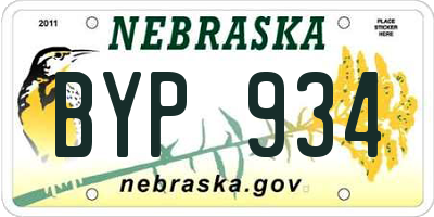 NE license plate BYP934