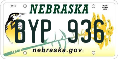 NE license plate BYP936