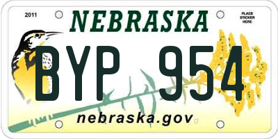 NE license plate BYP954