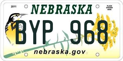 NE license plate BYP968