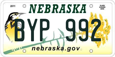 NE license plate BYP992