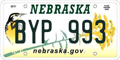 NE license plate BYP993