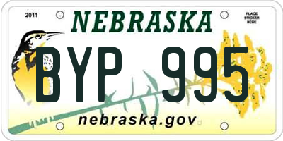 NE license plate BYP995
