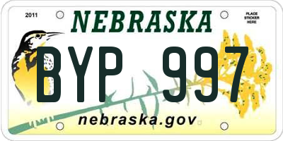 NE license plate BYP997