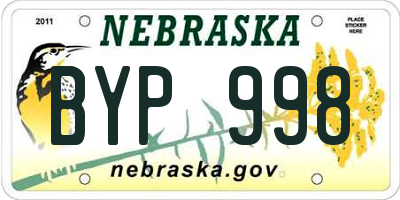NE license plate BYP998