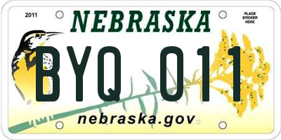 NE license plate BYQ011