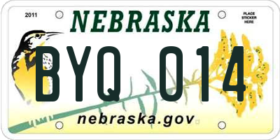 NE license plate BYQ014