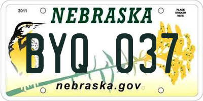 NE license plate BYQ037