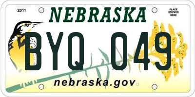 NE license plate BYQ049