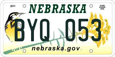 NE license plate BYQ053