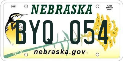 NE license plate BYQ054