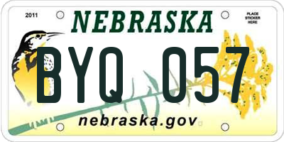 NE license plate BYQ057