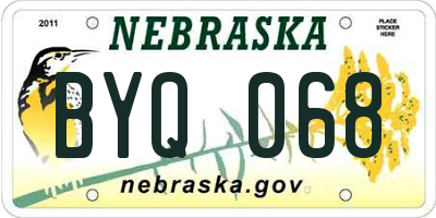 NE license plate BYQ068