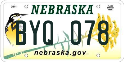 NE license plate BYQ078