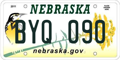 NE license plate BYQ090