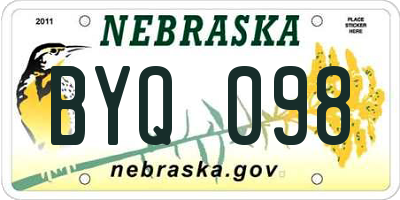 NE license plate BYQ098