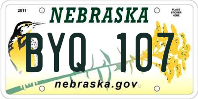 NE license plate BYQ107