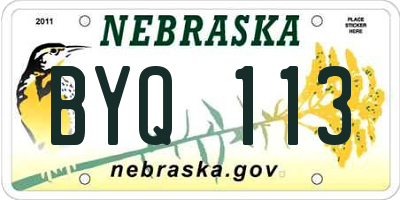 NE license plate BYQ113