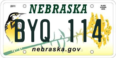 NE license plate BYQ114