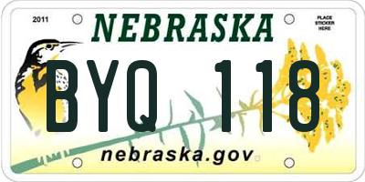 NE license plate BYQ118