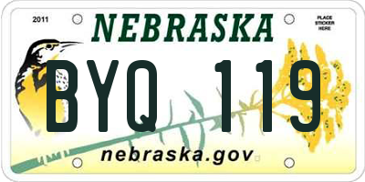 NE license plate BYQ119