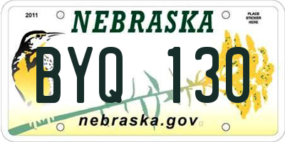 NE license plate BYQ130