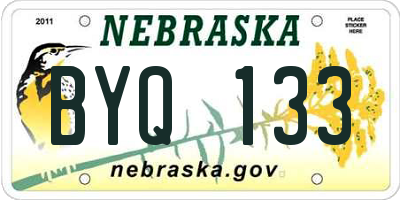 NE license plate BYQ133