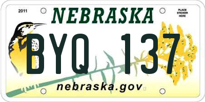 NE license plate BYQ137