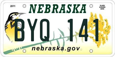 NE license plate BYQ141