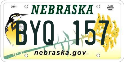 NE license plate BYQ157