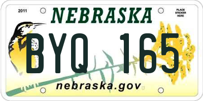 NE license plate BYQ165