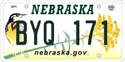 NE license plate BYQ171