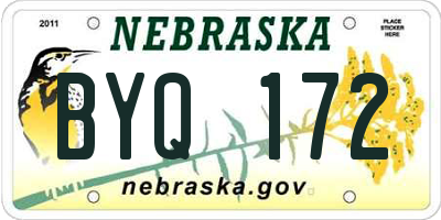NE license plate BYQ172