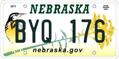 NE license plate BYQ176