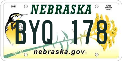 NE license plate BYQ178