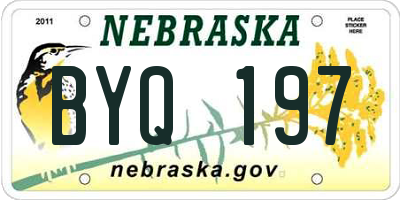 NE license plate BYQ197