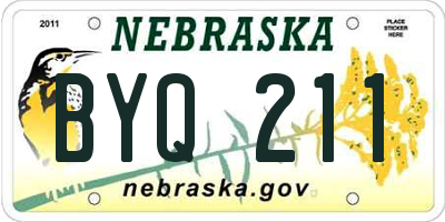 NE license plate BYQ211