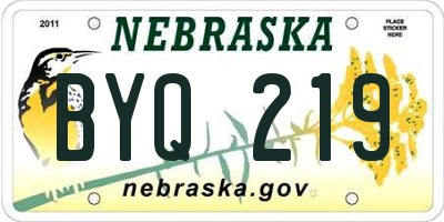 NE license plate BYQ219