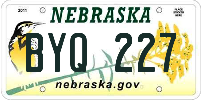 NE license plate BYQ227
