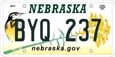 NE license plate BYQ237