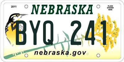 NE license plate BYQ241