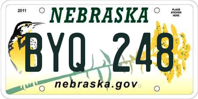 NE license plate BYQ248