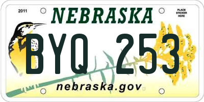 NE license plate BYQ253