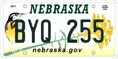 NE license plate BYQ255