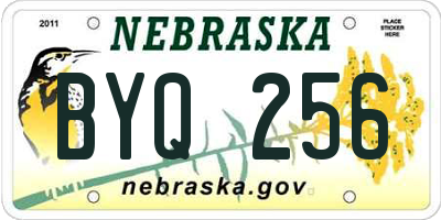 NE license plate BYQ256