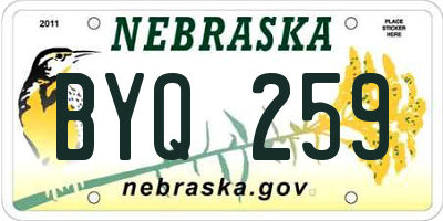 NE license plate BYQ259