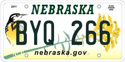 NE license plate BYQ266