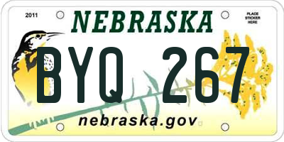 NE license plate BYQ267