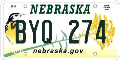 NE license plate BYQ274
