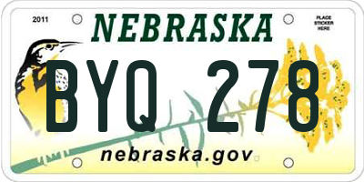 NE license plate BYQ278